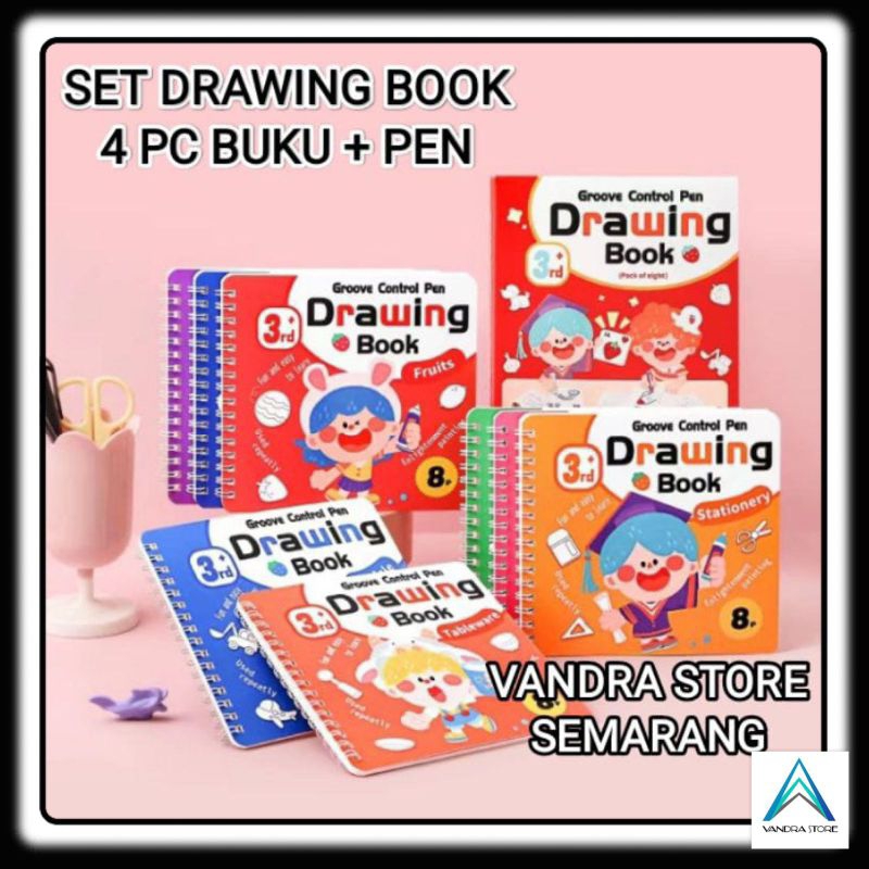 

SET DRAWING BOOK ANAK ISI 4 PCS + PEN BELAJAR SKETSA GAMBAR UNTUK ANAK
