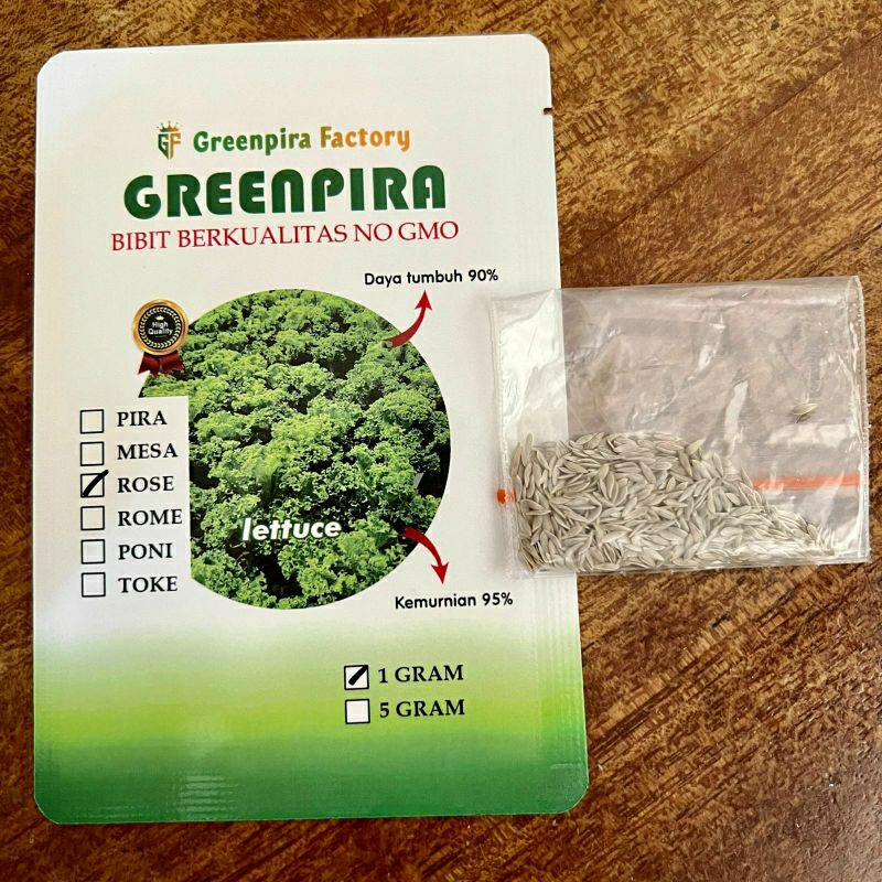 GREENPIRA ROSE 1G / Bibit benih selada Greenpira 1 gram/ maritima /bibit caipira/ bibit rz