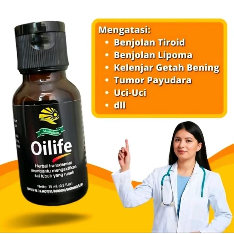 OILIFE Minyak Oles Benjolan Original , Penghilang Benjolan Permanen , Penghilang Lipoma , Penghilang