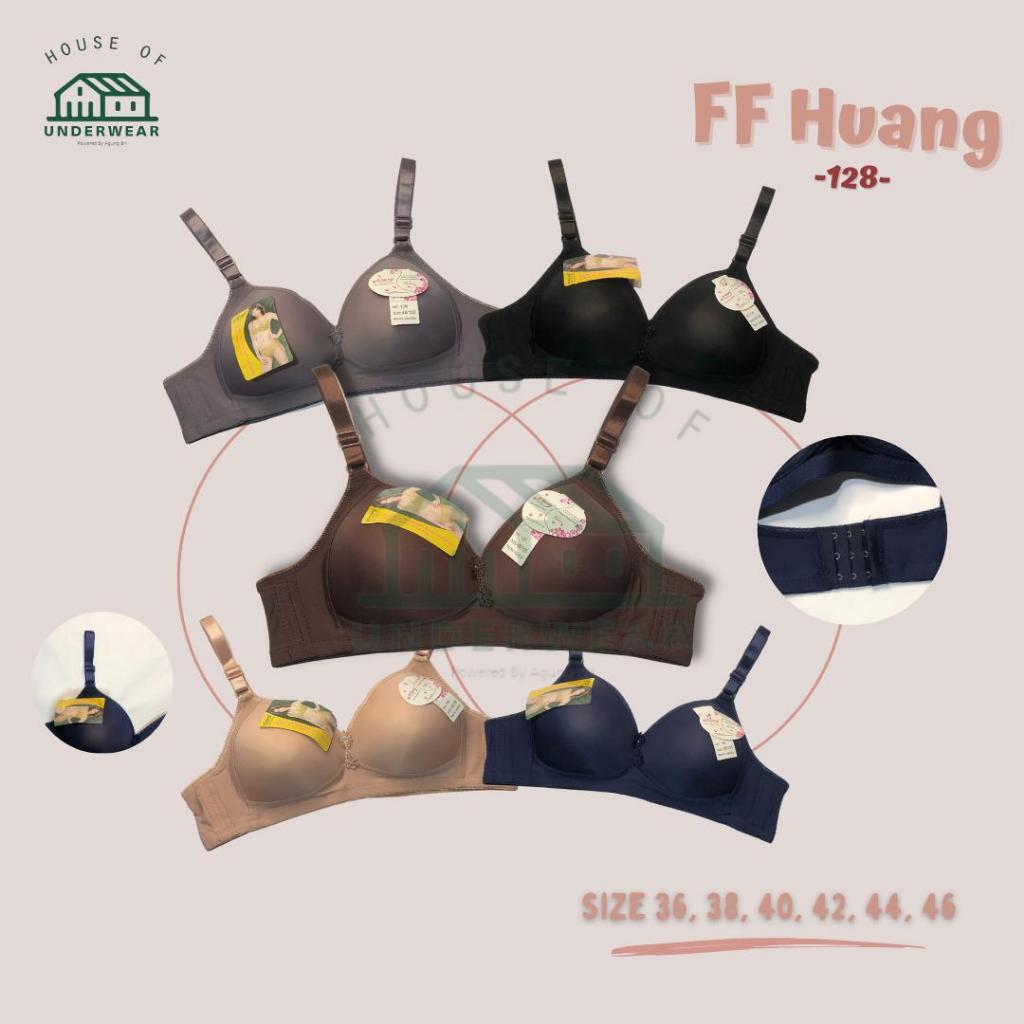 PAKET ISI 5 PPCS BH FF Huang 128 Jumbo Bra FF Huang Cup B-C kait 3 Bra Busa Tanpa Kawat