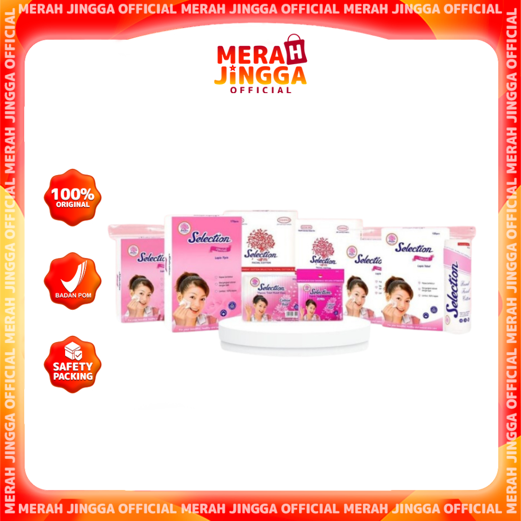 Kapas Selection Facial Cotton Round Kapas Tipis Toner Pembersih Wajah | Merah Jingga Official