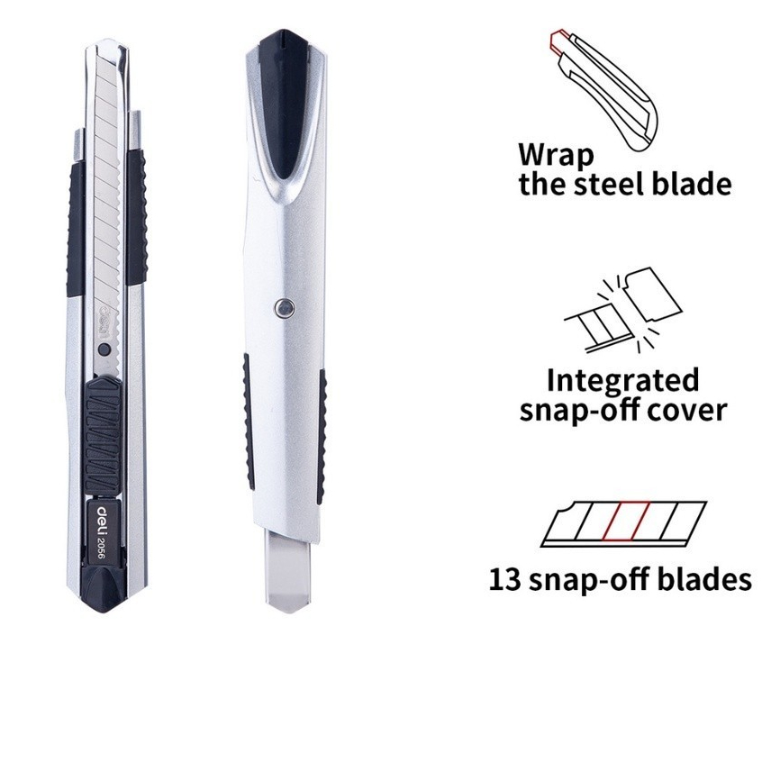 

Deli Cutter dengan pisau baja E2056 SK5 dan sistem kunci otomatis untuk penggunaan yang aman