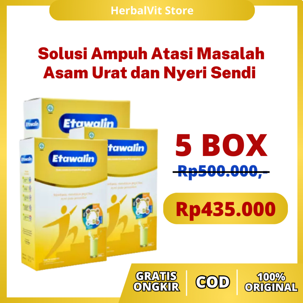 

PAKET 5 BOX Susu Etawalin 100% Original Mengatasi Permasalahan Nyeri Sendi Asam Urat