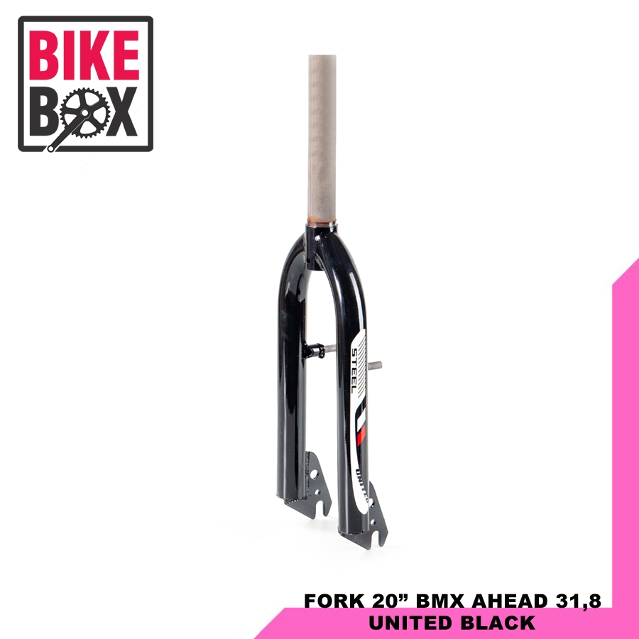 FORK / GARPU SEPEDA 20" BMX AHEAD STEEL UNITED 31,8 HITAM