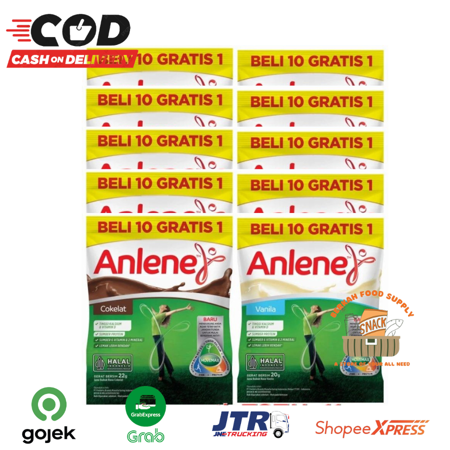 

[ BERKAH ] Anlene Actifit Gold Susu Bubuk Cokelat Vanila Renceng Isi 10+1 Tinggi Kalsium Vitamin D Rendah Lemak Anlin