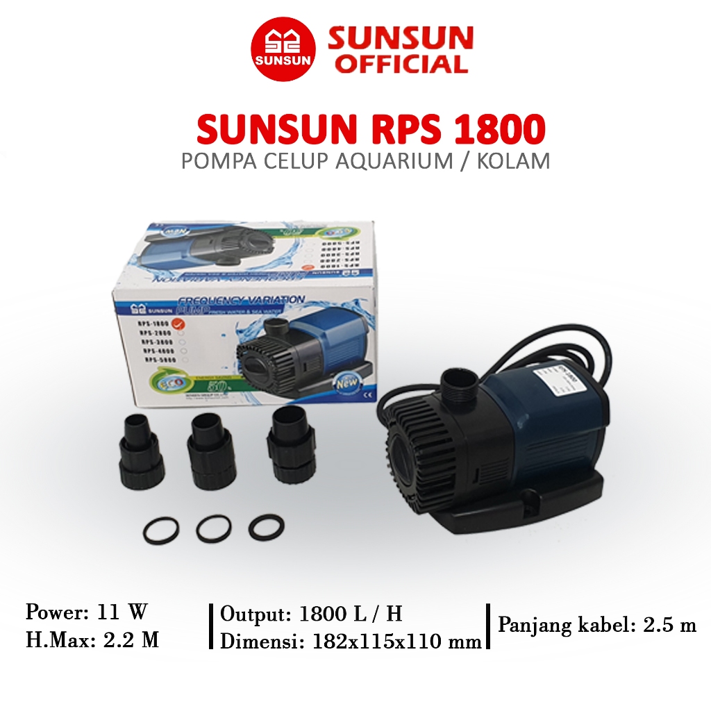 SUNSUN RPS 1800/2800/3800/4800/5800 Series Pompa Celup Kolam Aquarium
