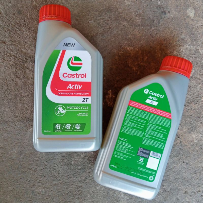 OLI OIL SAMPING 2 TAK CASTROL ACTIV LOW SMOKE LS 2T 0.7L SYNTHETIC TECHNOLOGY ( WANGI ) ORIGINAL