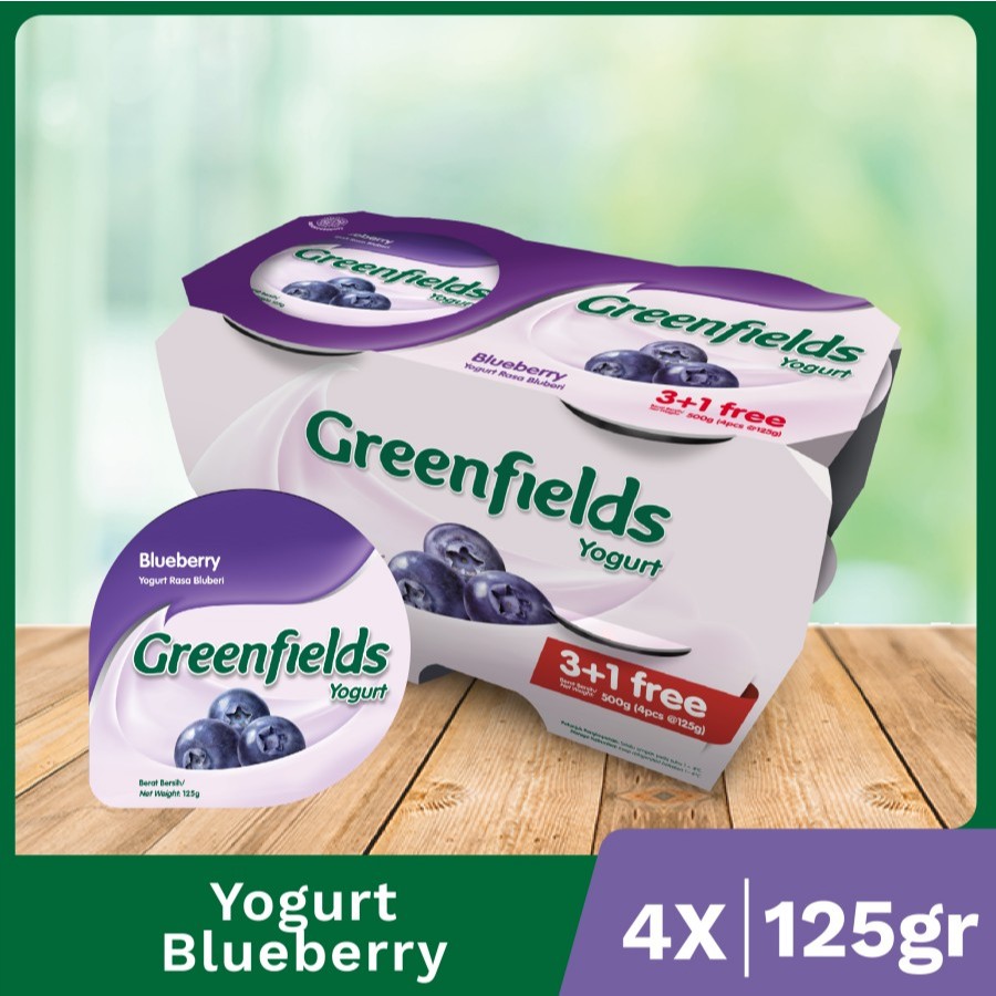 

greenfields yogurt 3+1free blueberry bdd 4x125gr