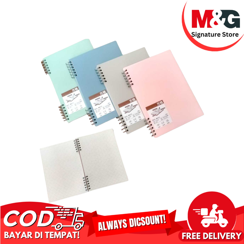 

Spiral Book Cover M&G Buku Kotak gride square ruled A5 A4 Dan B5 80 Lembar Harga Satuan #APNDG002 #APNDB001 #APNDC001