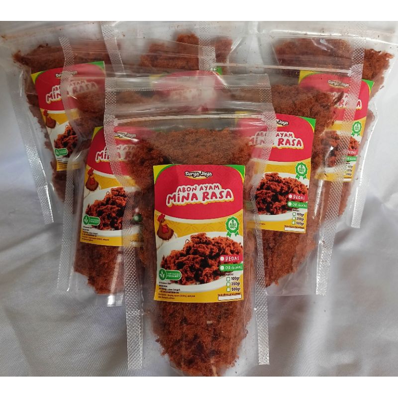 

Abon Ayam Asli 100% tanpa campuran (100gr) standing pouch "Mina Rasa