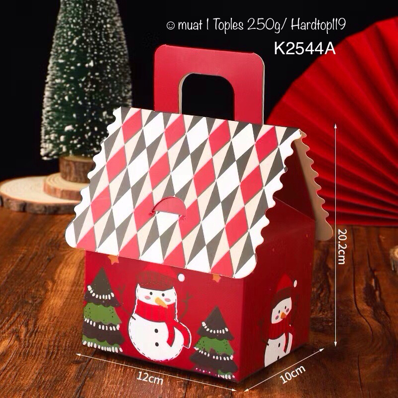 

(5pcs) Kotak Natal Rumah K2544 Cute Christmas Box| dus muat 1 Toples