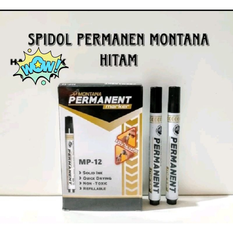 

Spidol Permanent Montana WARNA HITAM (1pcs) Bisa Diisi Ulang MP-12 Hitam