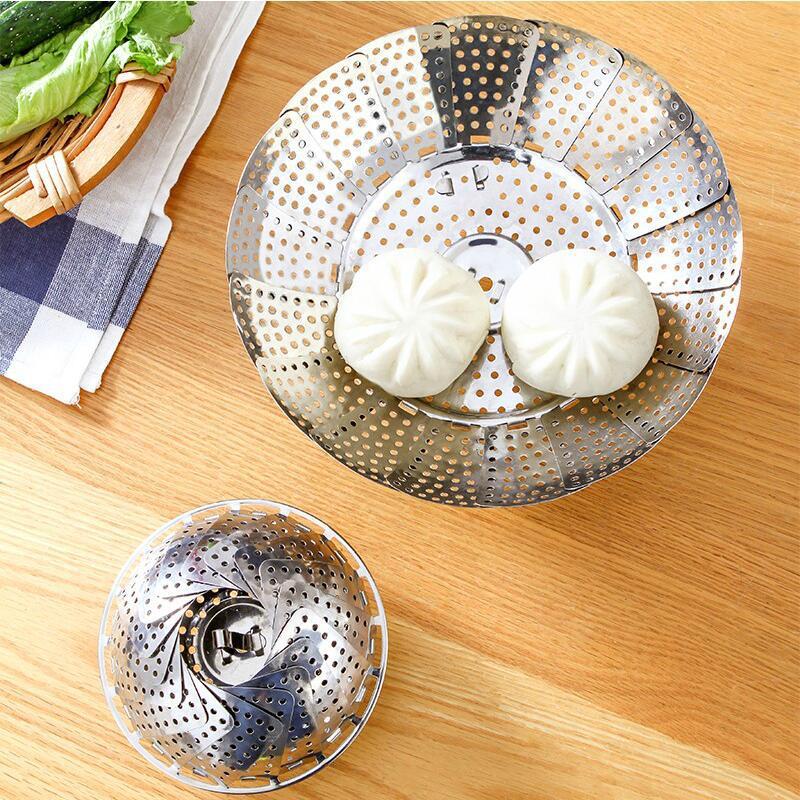 Kukusan Stainless Panci Steamer Kukusan Fortable Kukusan Stainless Flexible