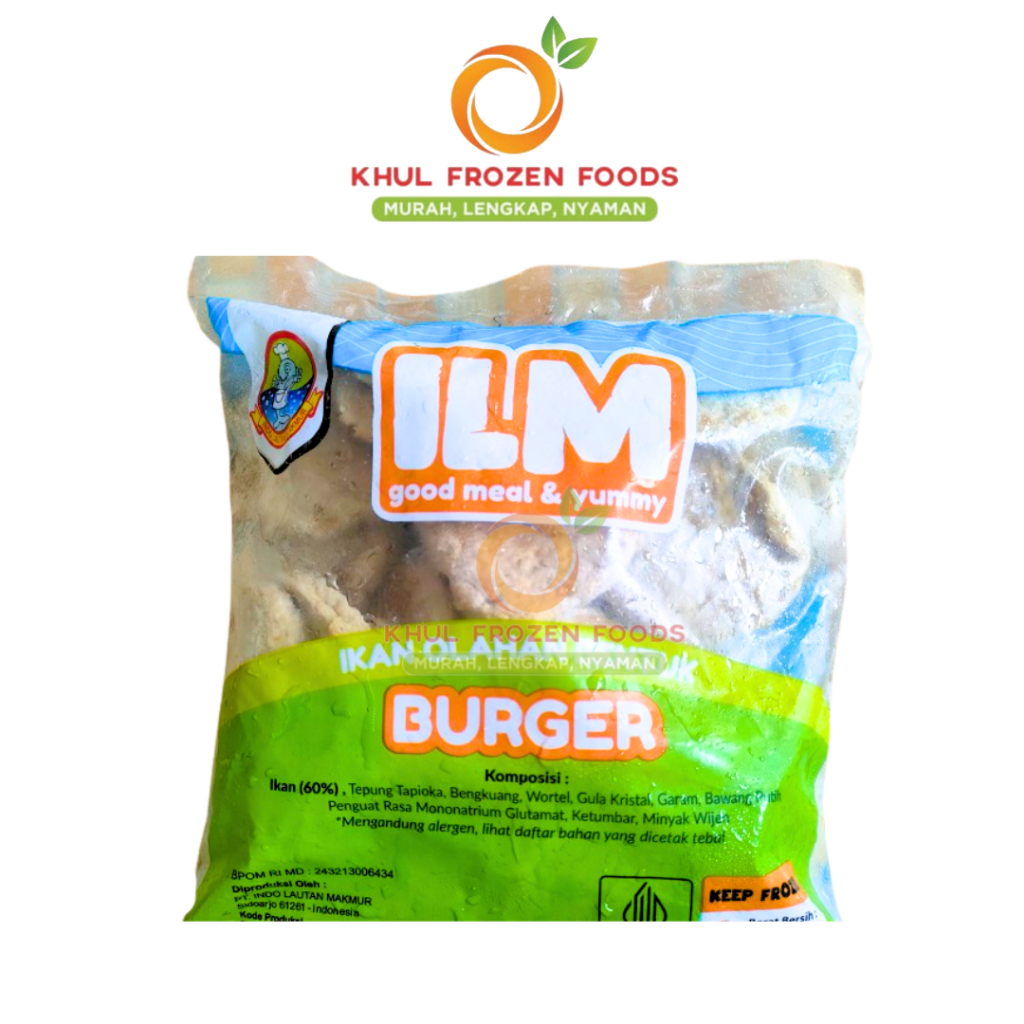 

ILM Ikan Olahan Bentuk Burger 500Gr/ Olahan ikan bentuk burger/ bakso ikan/ surimi/ suki-suki