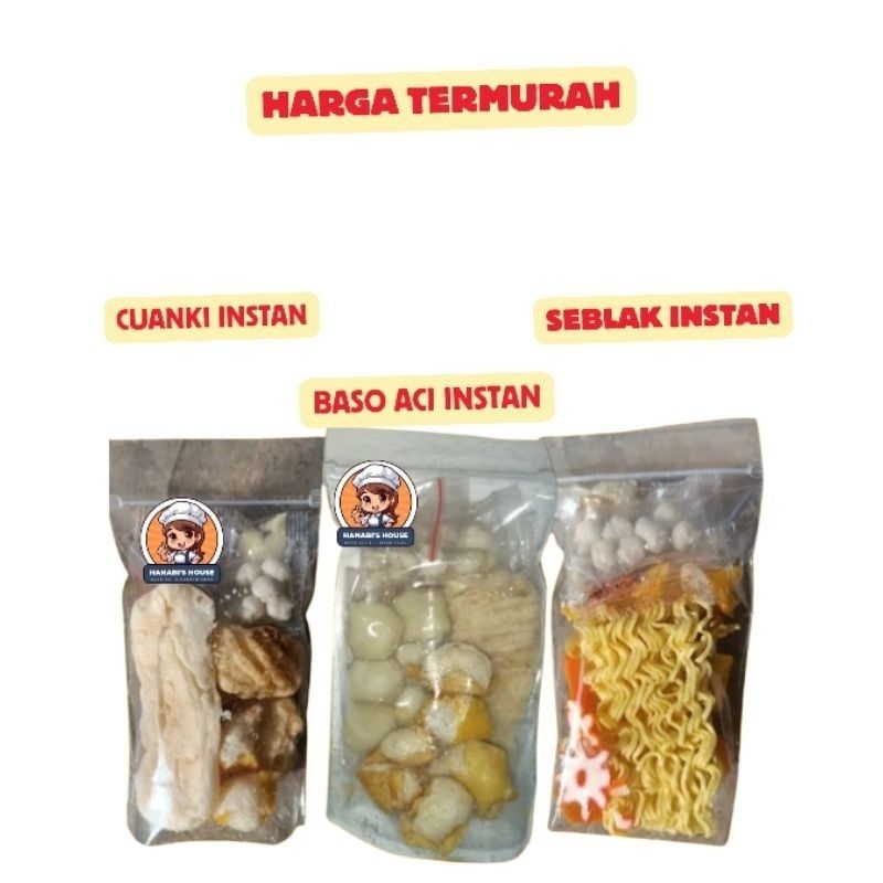 

(BOCI/CUANKI/SEBLAK) baso aci instan cuanki seblak boci tulang rangu bawang cirawang isi ayam mercon pedas cireng mercon cimol keju cilok sambal kacang paket hemat paket usaha murah enak