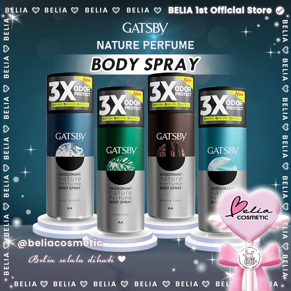 ❤ BELIA ❤ GATSBY Deodorant Nature Perfume Body Spray 150ml | Lawan Bau Asem