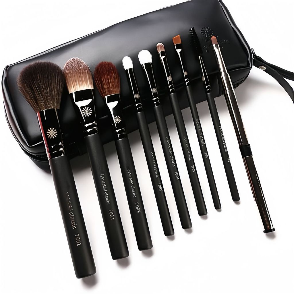 1 Set Kuas Picasso isi 9Pcs Makeup Brushes Set Professional Pearly Handle Natural Goat Hair Makeup B