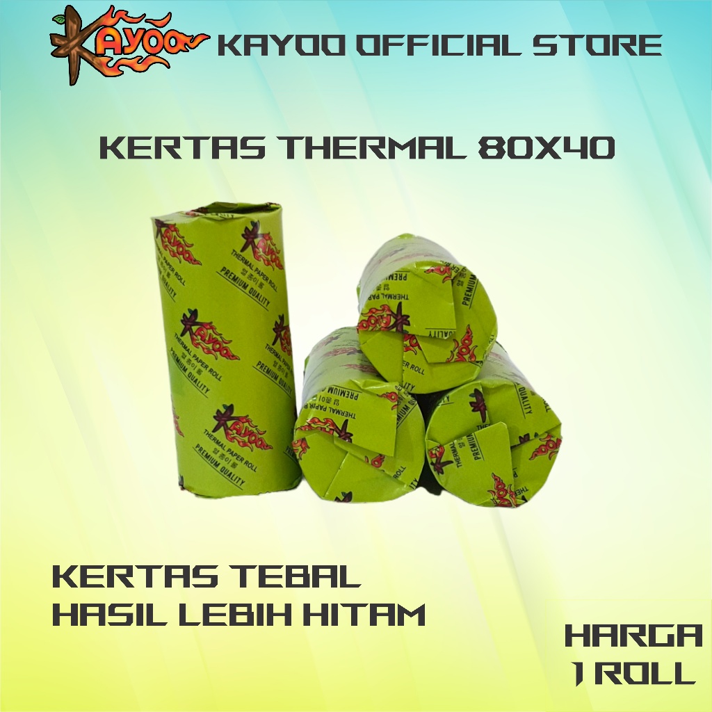 

KERTAS THERMAL STRUK KASIR / PPOB PAPER ROLL 80X40 TERMAL POS RECEIPT MINI PRINTER BLUETOOTH 80MM 80X40MM PANDA VSC EPPOS