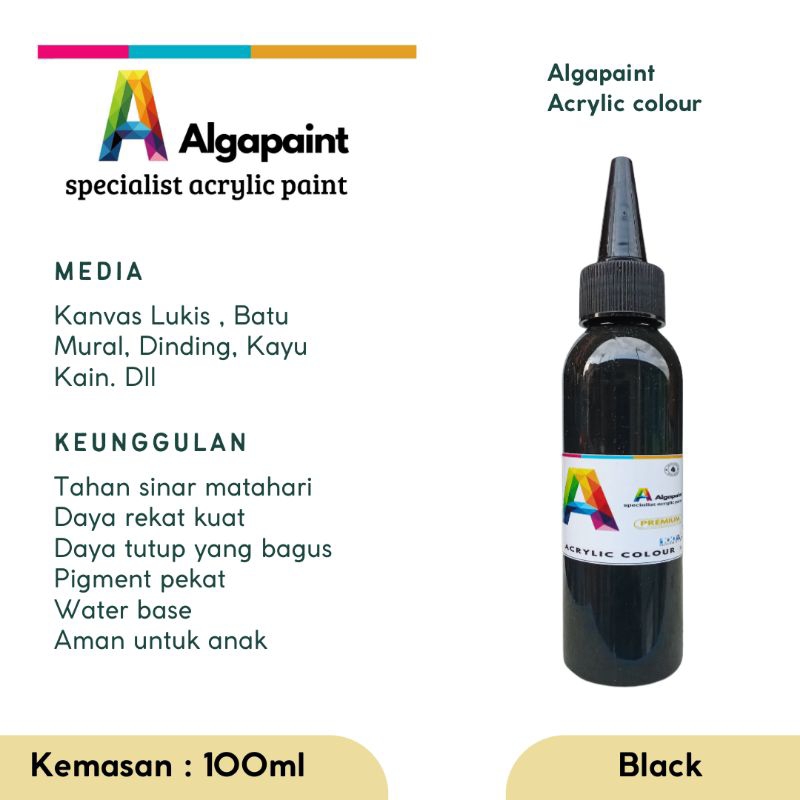 

Algapaint cat akrilik/mural/ lukisan/dinding/kayu/kain/sepatu/painting/catair/lukis/art/catlukis/acrylicpainting/melukis/alatlukis/acrylic/kuaslukis/senilukis/drawing/catminyak/acrylicpaint/pelukis/belajarlukis/perlengkapanlukis/hobilukis/black