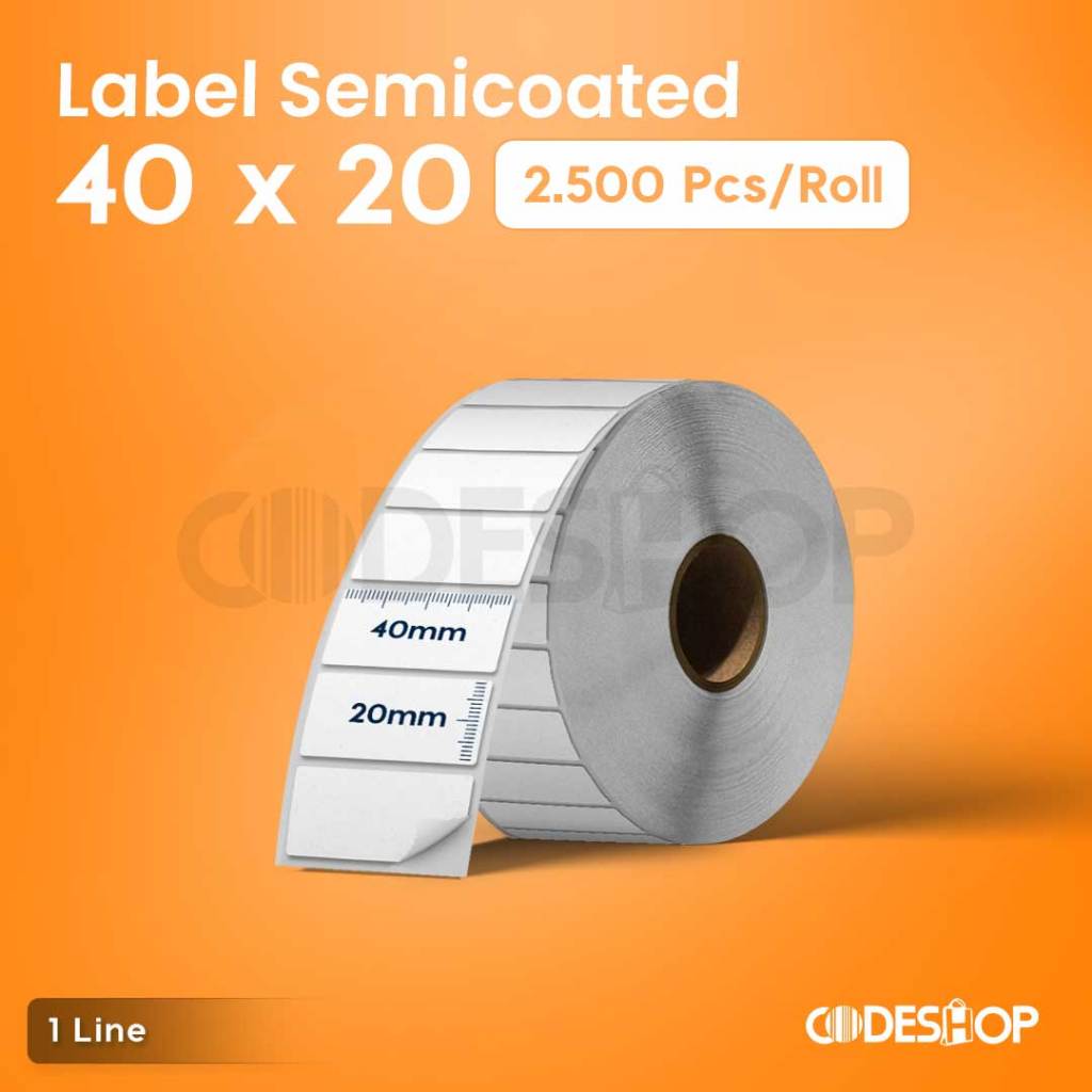 

Stiker Label 40 x 20 mm Semicoated 40x20 1 Line 2500 Pcs Perforasi
