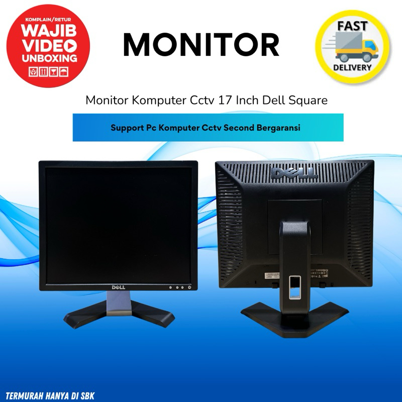 MONITOR PC KOMPUTER CCTV LCD 17 INCH SQUARE KOTAK LENOVO DELL HP LAYAR COCOK UNTUK CCTV