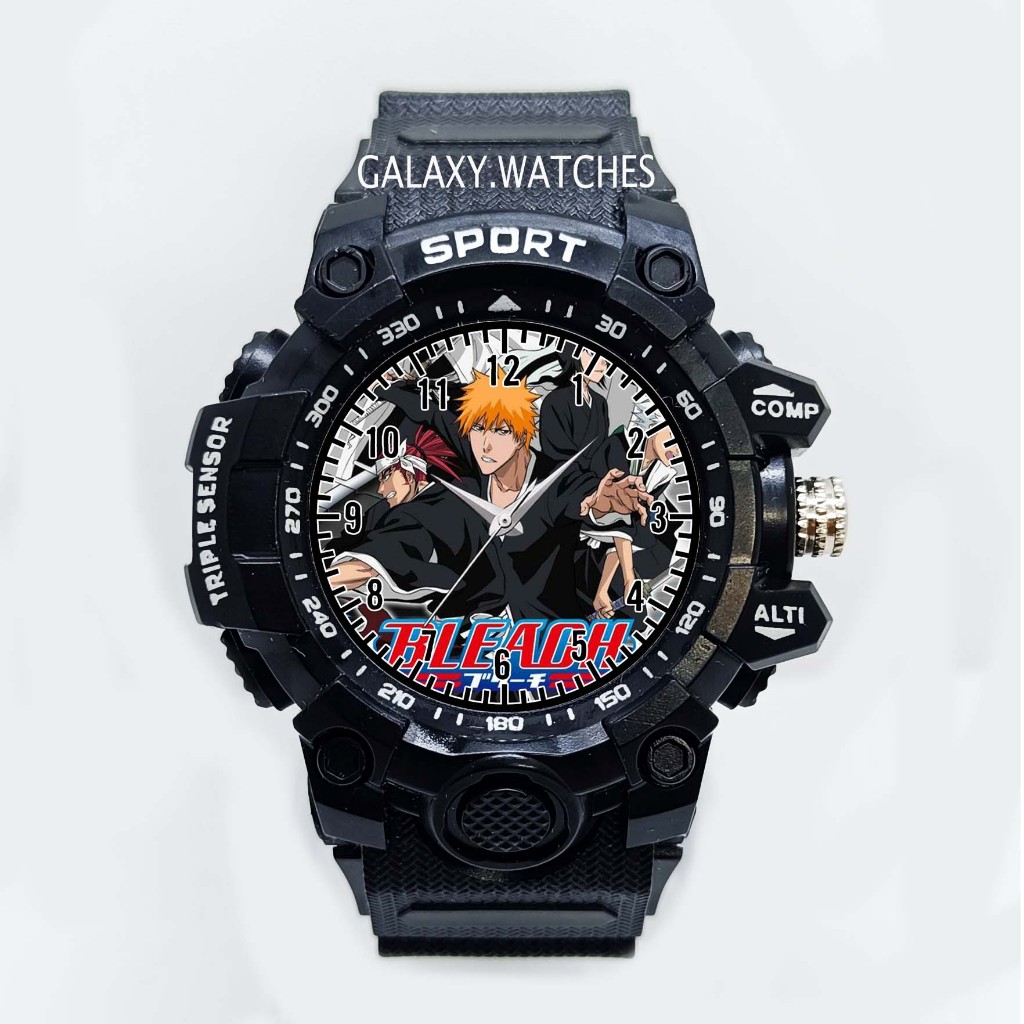 Jam Tangan Anak Sport Hitam Anti Air Karakter Bleach