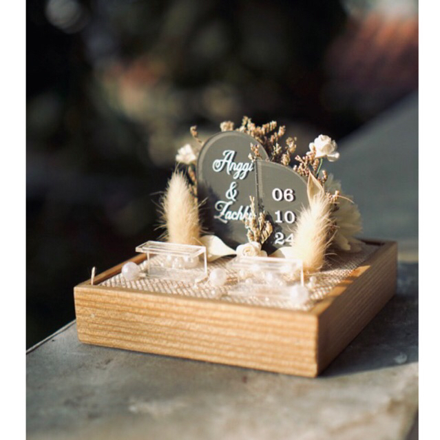 KOTAK CINCIN AKRILIK RUSTIC RING BOX RUSTIC BOX CINCIN RUSTIC