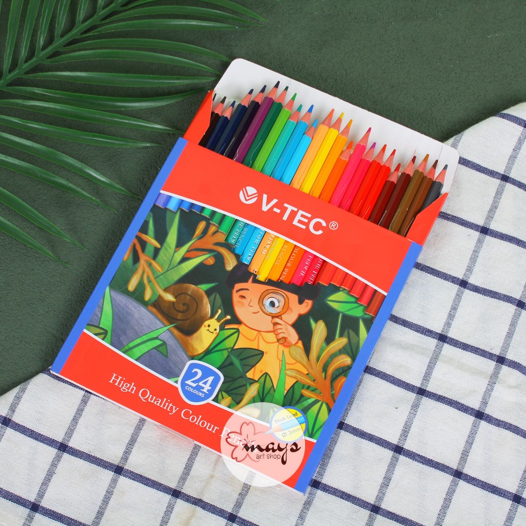 

Pensil Warna Set Isi 24 Warna V-Tec - Pencil Color Colour Colors Mewarnai Menggambar Anak
