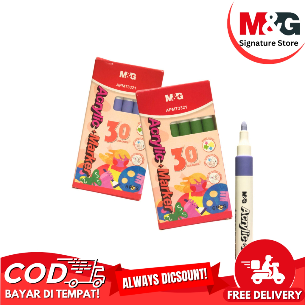 

Mini Acrylic Marker M&G Spidol Acrylic Permanent #APMT3321 Spidol Acrylic Mini 30 Warna - SATUAN