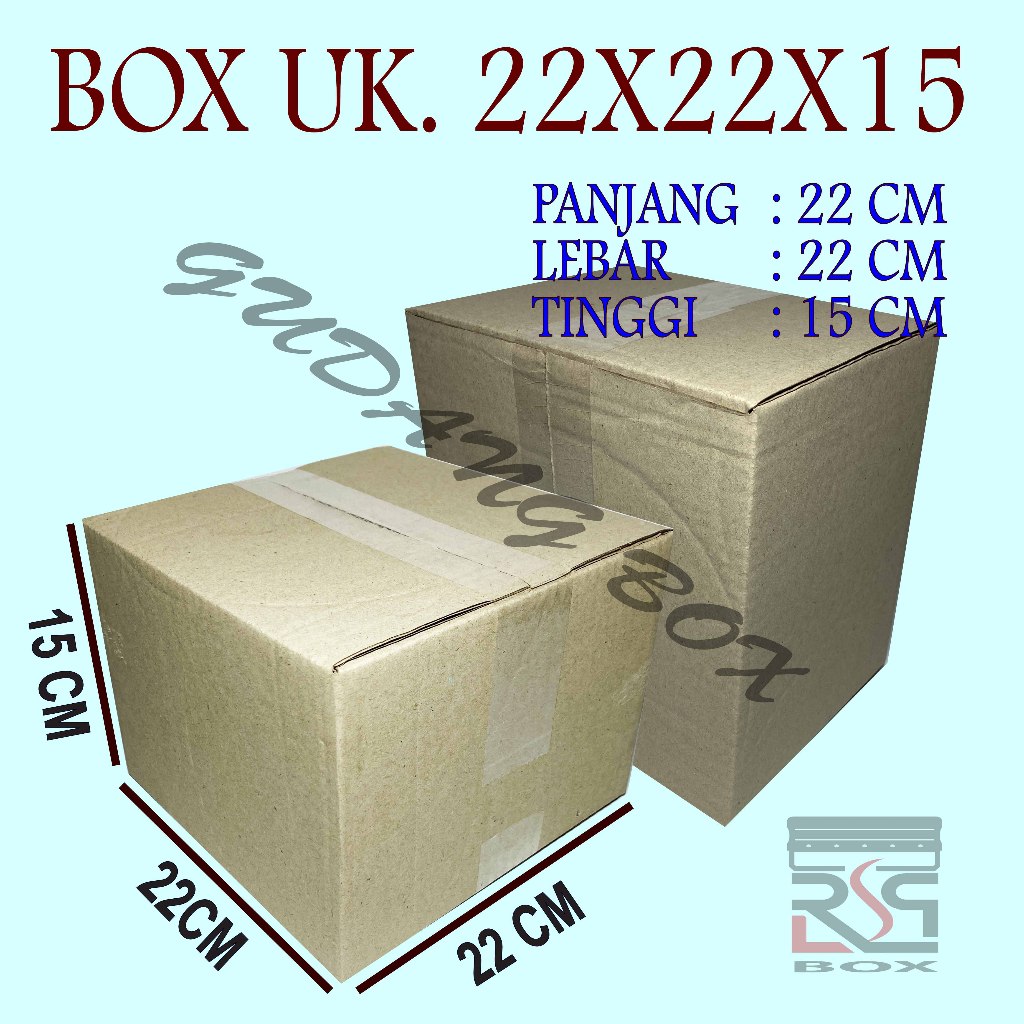 

Kardus online uk. 22x22x15 cm box packing murah dus packaging karton box