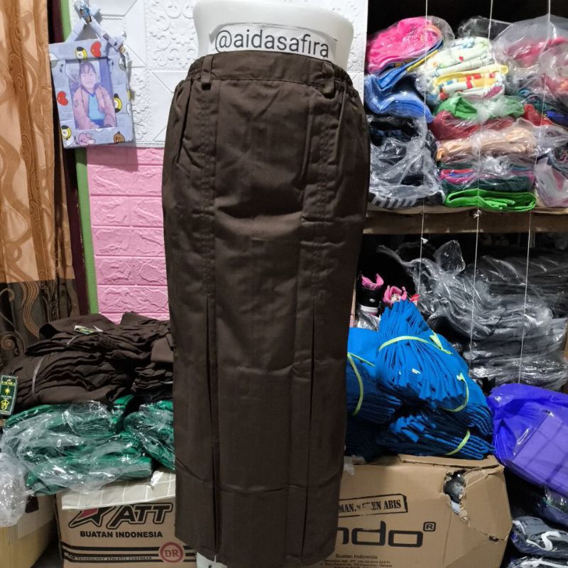 (PELANGI/ANDRYA)ROK PRAMUKA SPAN BELAH 1 DAN 2  DEPAN/ROK SPAN PRAMUKA TSANAWIYAH/ALIYAH