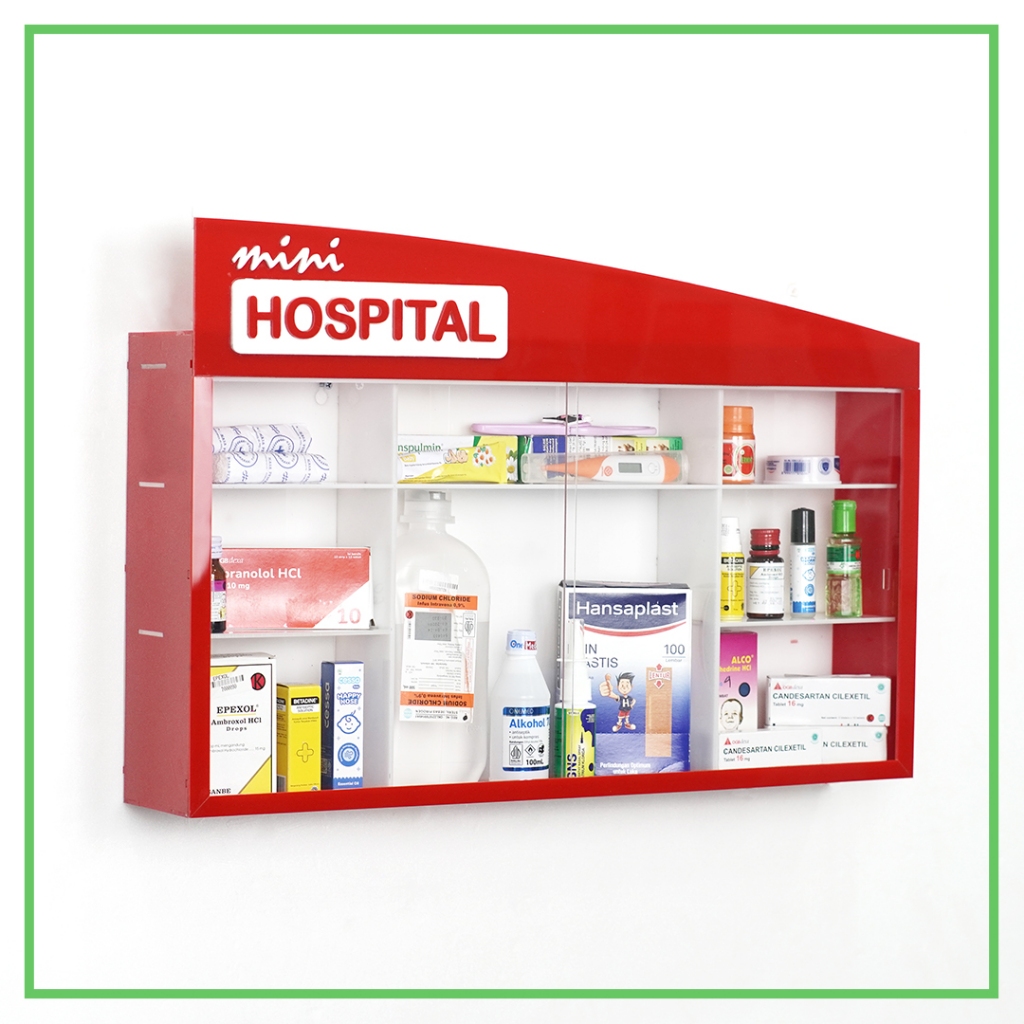 Kotak Obat P3K Akrilik Mini Hospital Edition Medium | Acrylic First Aid Box
