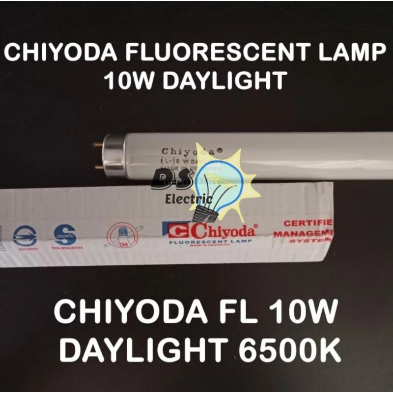CHIYODA Lampu TL Fluorescent Lamp 10W Daylight 6500K / TL T8 TLD 10W Putih Chiyoda
