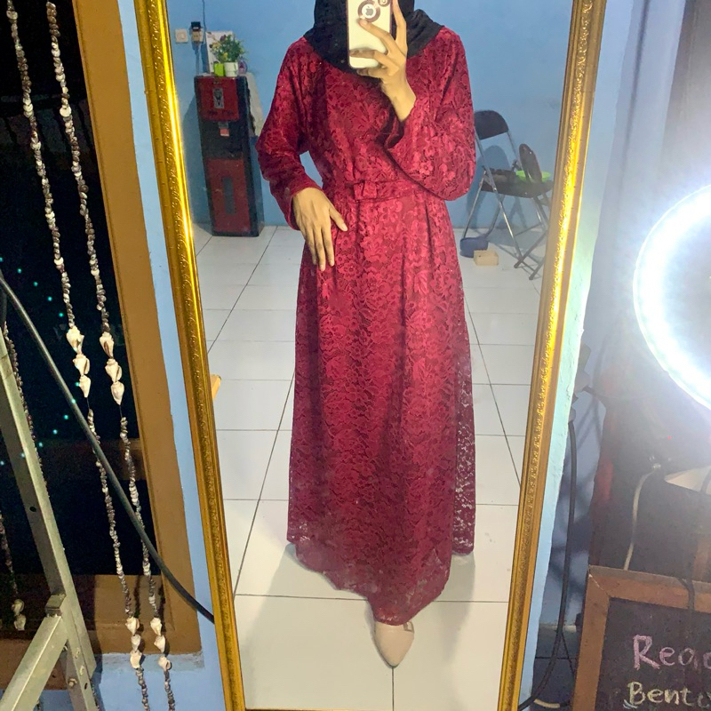 Dress Brukat Premium Muslimah Cantik bangett | Preloved by dins