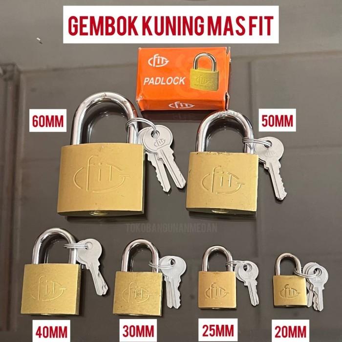 Gembok kuning 25mm/ Gembok kuning kecil/ Gembok pintu/ Gembok koper