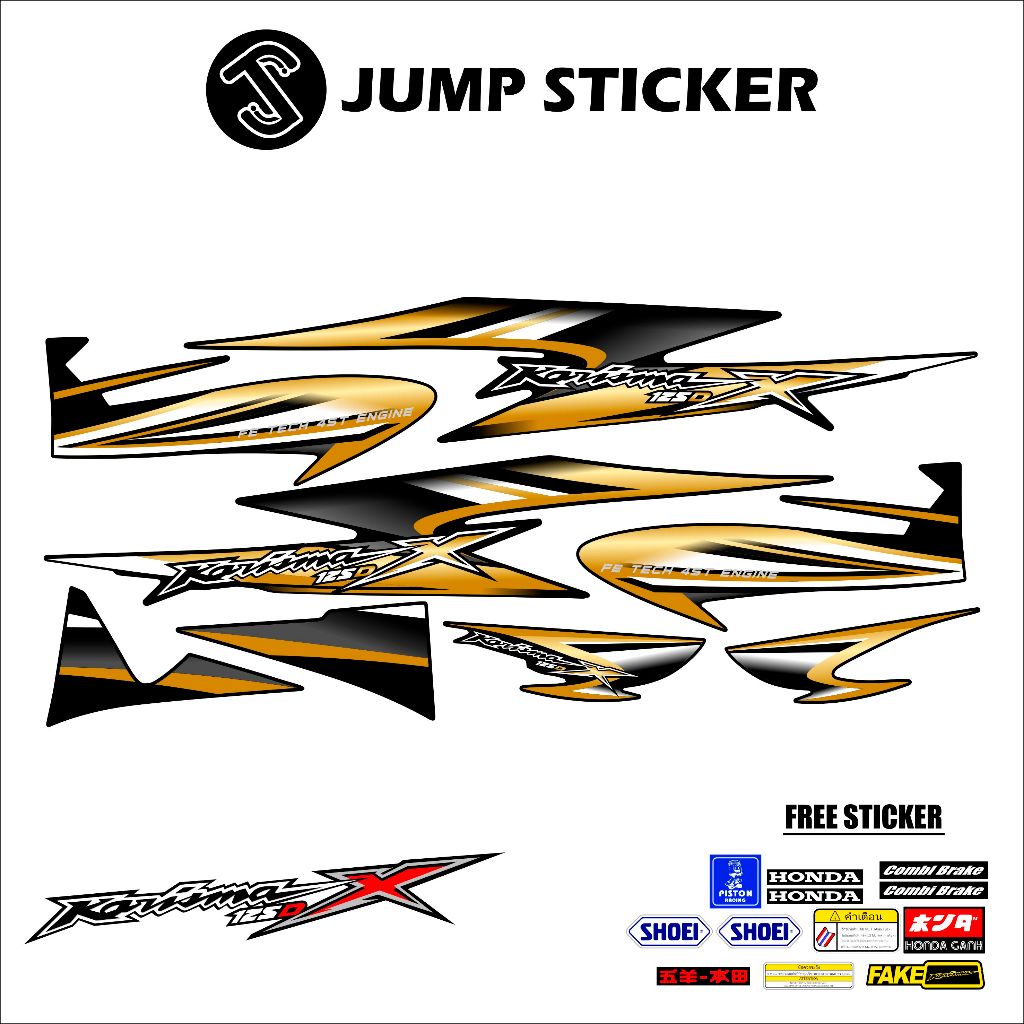 Stiker Striping KARISMA X 125 - 125 D grafis variasi 007