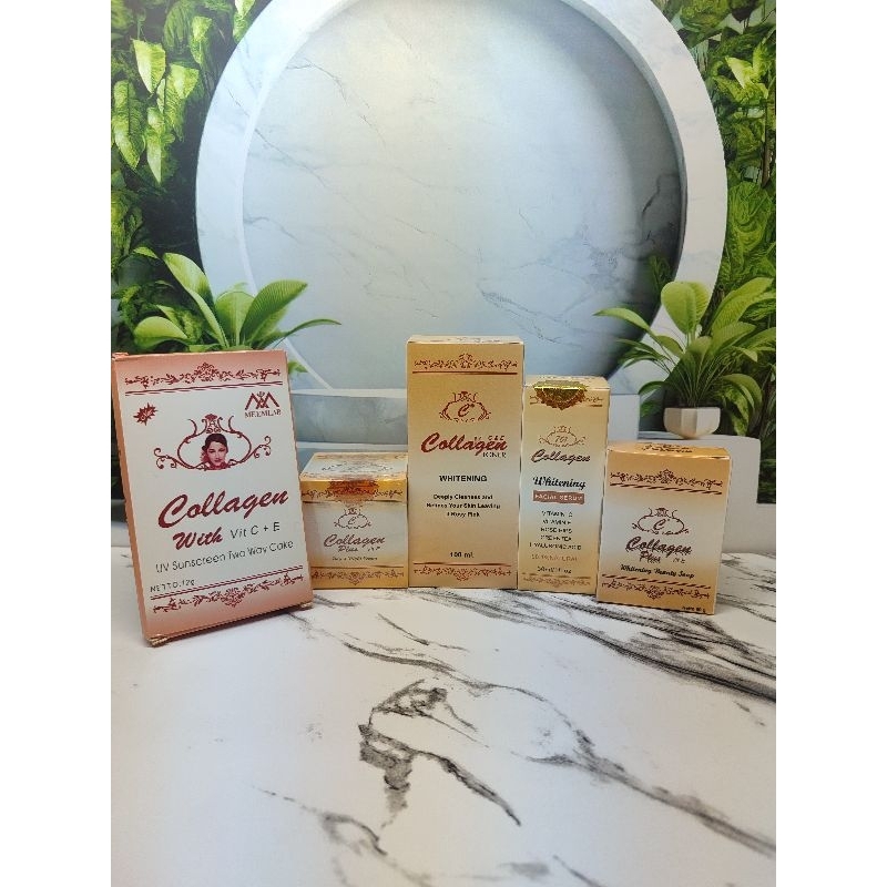PAKET CREAM COLLAGEN WHITENING 6in1|cream siang&malam,sabun,toner, serum,bedak