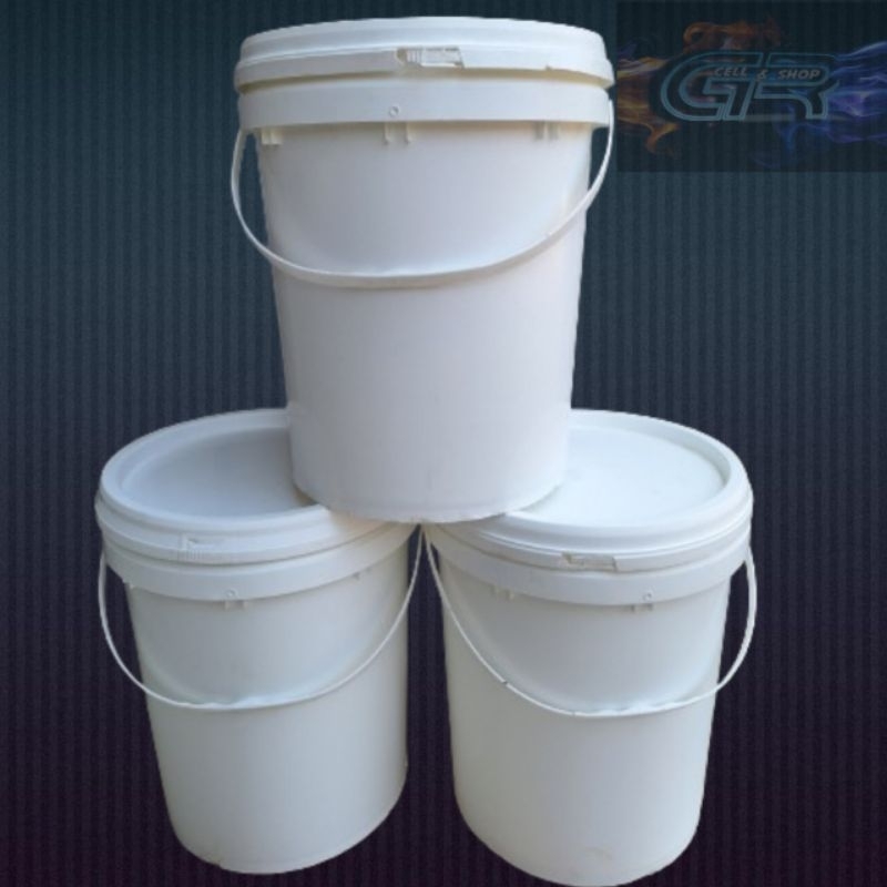 Ember Tutup Segel Ukuran 25kg 20Liter Putih Polos