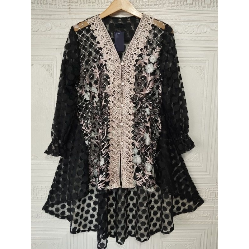 OUT Maru Outer Tunik Tille Brukat Cardigan Tille Brokat Lengan Panjang Kebaya Tunik atasan outher