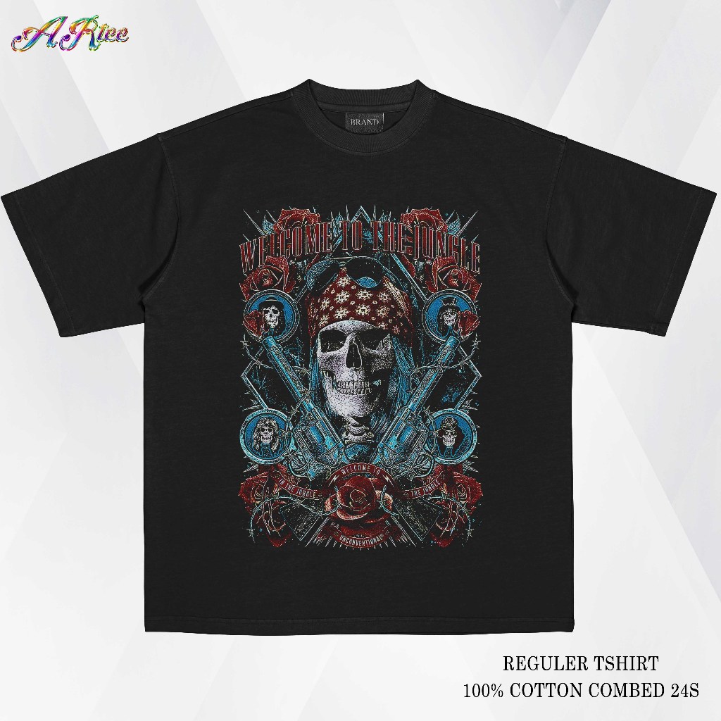 AR DailyOutfit | Kaos GNR Gun's N Roses Wellcome to the Jungle Band Vintage Reguler Slim Fit | Tshir