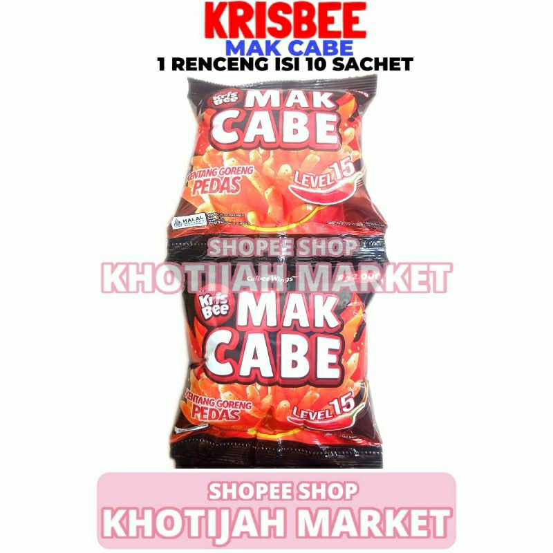 

Krisbee Mak Cabe Kentang Goreng Pedas Lvl 15 1 Renceng Isi 10 Sachet