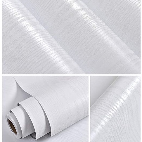 WALLPAPER STIKER DINDING SERAT KAYU PUTIH