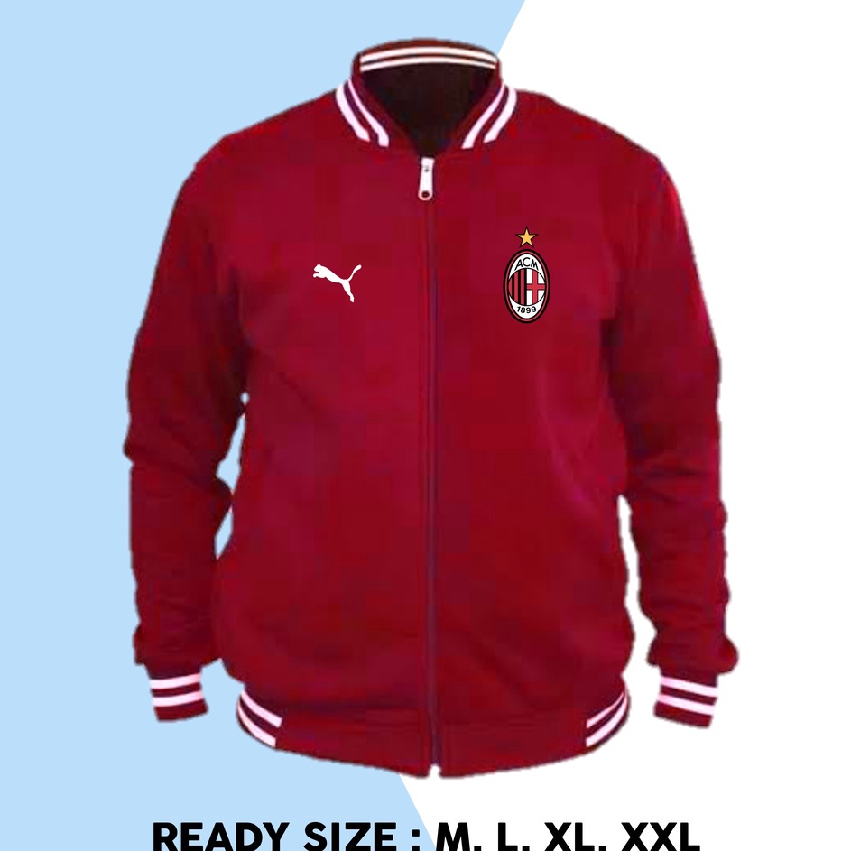 Bonuskan Jaket bola AC MILAN milanisti Varsity Zipper Football