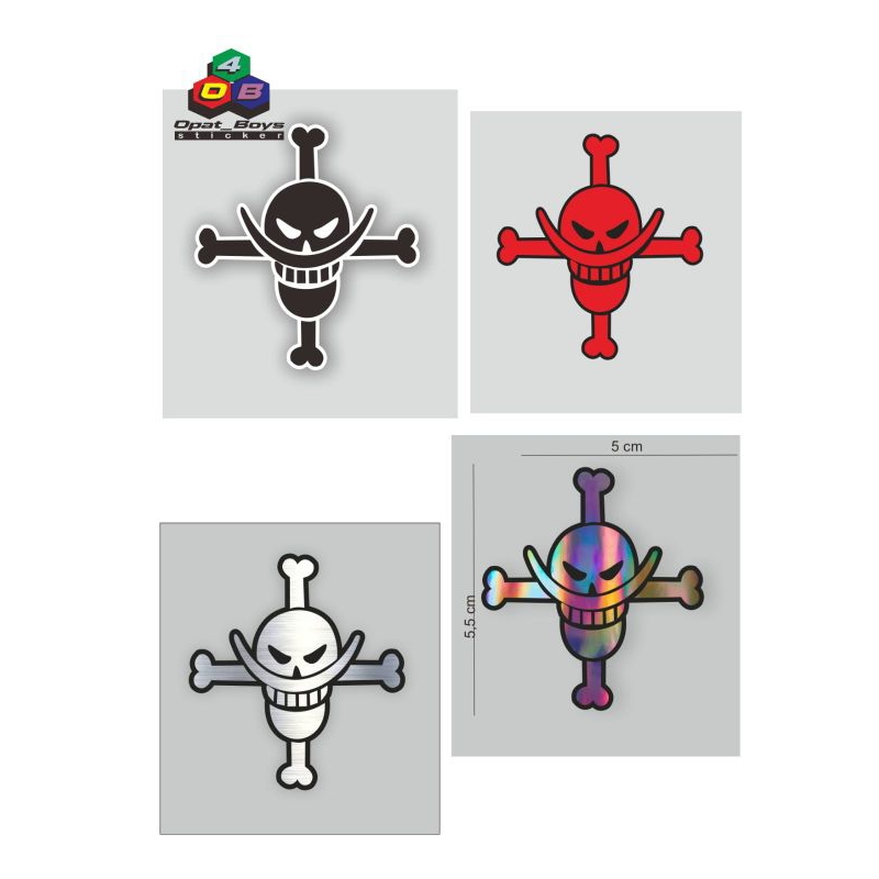 

stiker one piece logo shirohige stiker cutting one piece