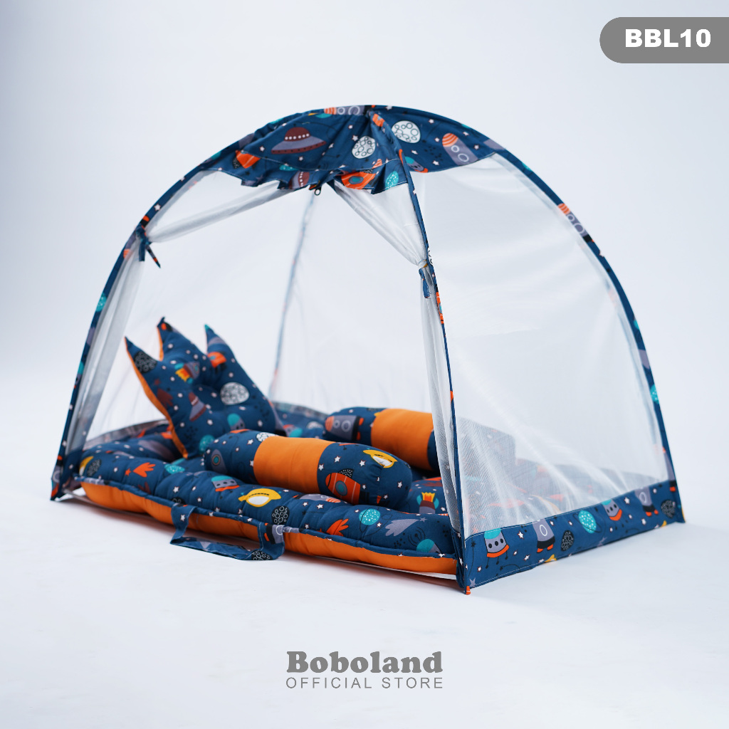 BOBOLAND Kasur Bayi Kelambu Premium Set Lengkap Bantal Guling Kelambu Bayi