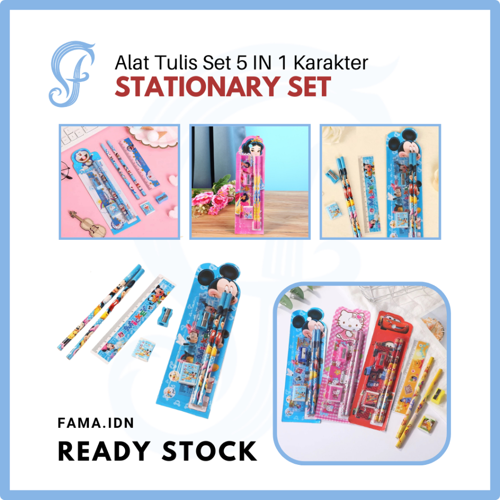 

Stationary Set 5 in 1 Karakter Paket Alat Tulis