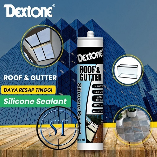 Lem Dextone Roof dan Gutter Silicone Sealant Silikon Atap Talang Bocor Anti Asam Lem Tembak Waterpro