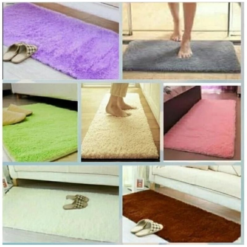 Keset Bulu Halus Karpet Mirip Cendol Microfiber Rumah Dapur Kamar Top