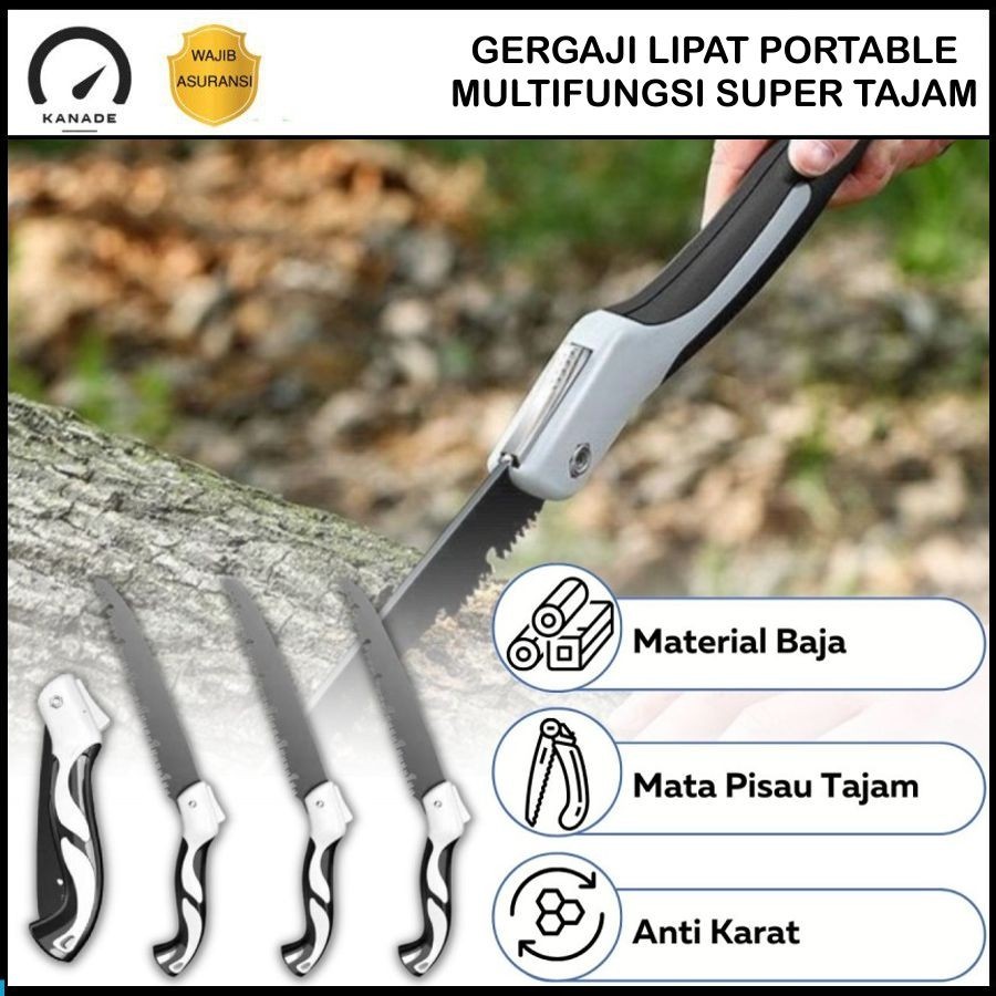 Gergaji Lipat Portable Multifungsi 18CM Portabel Folding Wood Hand Saw Alat Pemotong Kayu Dahan Poho
