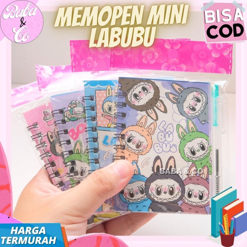 

MEMOPEN MINI LABUBU BUKU NOTEBOOK MINI A7 LABUBU LUCU UNIK BUKU + PEN LABUBU MINI BOOK SPIRAL A7 LABUBU